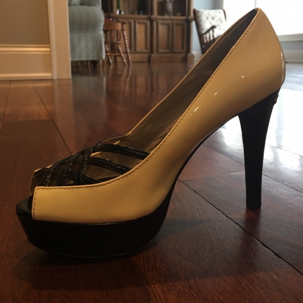 Michael Kors off white and black high heels